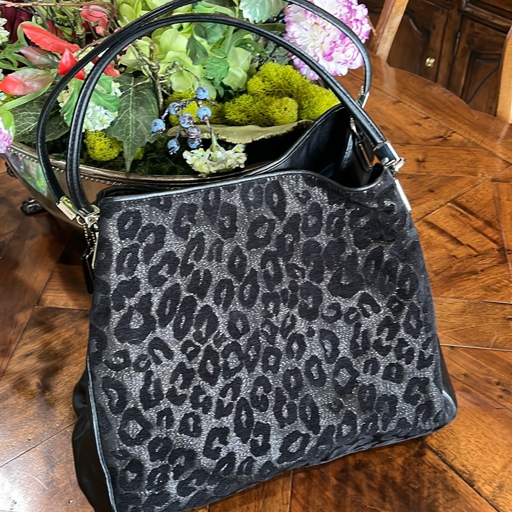 COACH Madison Phoebe Ocelot Chenille Pyrex shoulder bag